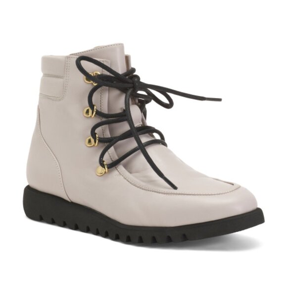 AMALFI Made In Italy Leather Epiornite Booties - Picture 1 of 3